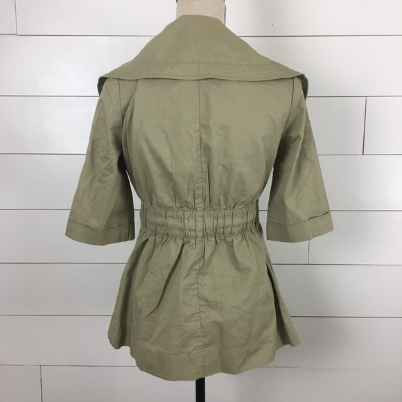❌SOLD❌ tulle khaki utility jacket trench coat - Picture 3 of 8